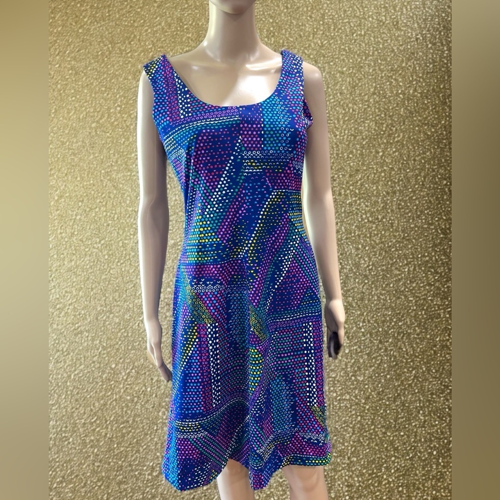 Electric Anne Fogarty Collector's Items space age disco Geometric Print Midi-M/L